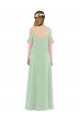 Soft Chiffon Long Off the Shoulder Sage Sheath Bridesmaid Dress Sudbury