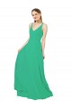 Soft Chiffon Criss Cross Back Long V-Neck Sheath Bridesmaid Dress Sudbury