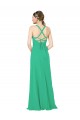 Soft Chiffon Criss Cross Back Long V-Neck Sheath Bridesmaid Dress Sudbury