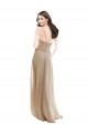 Soft Chiffon Long High Neck Champagne A-Line Bridesmaid Dress Sudbury
