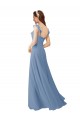 Soft Chiffon Long V-Neck Pink A-Line Bridesmaid Dress Sudbury