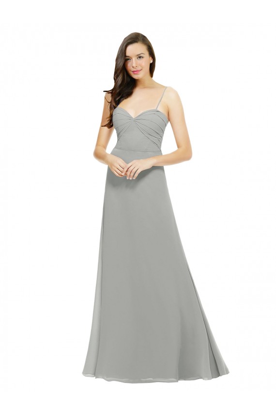 Chiffon Long Spaghetti Straps A-Line Bridesmaid Dress Sudbury