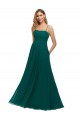 Soft Chiffon Low Back Long Spaghetti Straps Hunter A-Line Bridesmaid Dress Sudbury