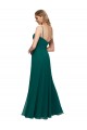 Soft Chiffon Low Back Long Spaghetti Straps Hunter A-Line Bridesmaid Dress Sudbury