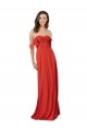 Soft Chiffon V-Back Long Sweetheart Red A-Line Bridesmaid Dress Sudbury