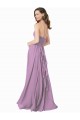 Soft Chiffon Long Halter Neck Dark Lavender A-Line Bridesmaid Dress Sudbury