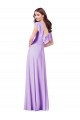 Soft Chiffon V-Back Long V-Neck Lilac A-Line Bridesmaid Dress / Formal Dress Sudbury