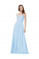 Chiffon Keyhole Back Long Spaghetti Straps A-Line Formal Dress / Bridesmaid Dress Sudbury