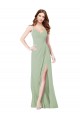 Soft Chiffon Sleeveless Spaghetti Straps Smoke Green A-Line Bridesmaid Dress Sudbury