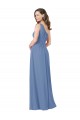 Soft Chiffon Long One Shoulder Windsor Blue Sheath Bridesmaid Dress Sudbury