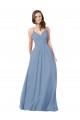 Chiffon Criss Cross Back Long V-Neck A-Line Bridesmaid Dress / Evening Dress Sudbury