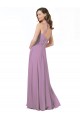 Soft Chiffon & Lace Long Spaghetti Straps Dark Lavender A-Line Bridesmaid Dress Sudbury