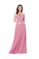 Soft Chiffon Keyhole Back Long Halter Neck A-Line Prom Dress / Bridesmaid Dress Sudbury
