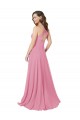 Soft Chiffon Keyhole Back Long Halter Neck A-Line Prom Dress / Bridesmaid Dress Sudbury