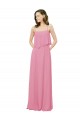 Soft Chiffon Long Spaghetti Straps Skin Pink A-Line Bridesmaid Dress Sudbury