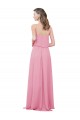 Soft Chiffon Long Spaghetti Straps Skin Pink A-Line Bridesmaid Dress Sudbury