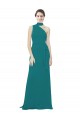 Soft Chiffon Long One Shoulder Hunter A-Line Bridesmaid Dress Sudbury