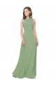 Soft Chiffon Long Square Neck Seagrass A-Line Bridesmaid Dress Sudbury