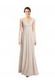 Soft Chiffon Long V-Neck Cream Pink A-Line Formal Dress / Bridesmaid Dress Sudbury