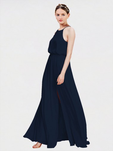 Chiffon Long Floor Length Halter Neck A-Line Formal Dress / Bridesmaid Dress Sudbury