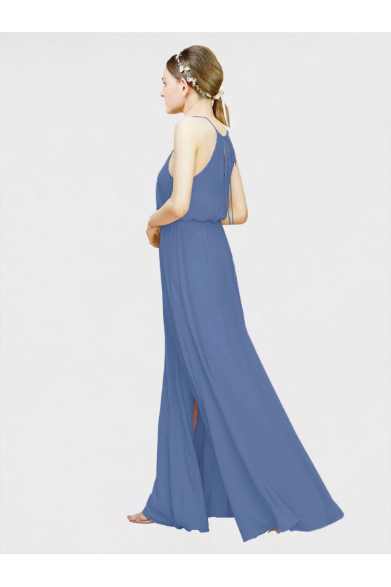 Chiffon Long Floor Length Halter Neck A-Line Formal Dress / Bridesmaid Dress Sudbury