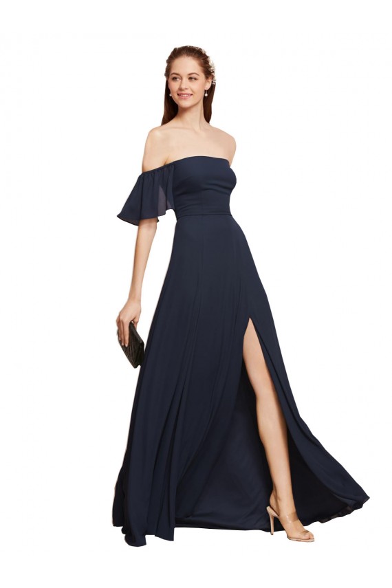 Soft Chiffon Long Off the Shoulder A-Line Prom Dress / Bridesmaid Dress Sudbury