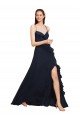 Soft Chiffon Criss Cross Open Back Long Spaghetti Straps A-Line Bridesmaid Dresses Sudbury