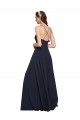 Soft Chiffon Criss Cross Open Back Long Spaghetti Straps A-Line Bridesmaid Dresses Sudbury
