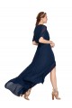 Soft Chiffon Long V-Neck Dark Navy A-Line Bridesmaid Dress / Formal Dress Sudbury