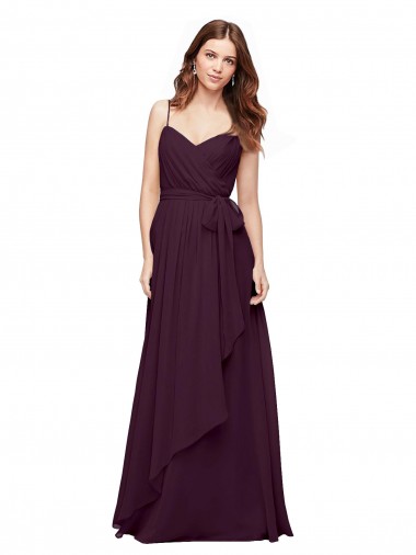 Soft Chiffon Long V-Neck Grape A-Line Bridesmaid Dress / Formal Dress Sudbury