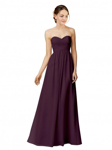 Chiffon Long Sweetheart Grape A-Line Bridesmaid Dress / Evening Dress Sudbury