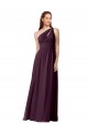 Chiffon Long Floor Length One Shoulder A-Line Bridesmaid Dress Sudbury