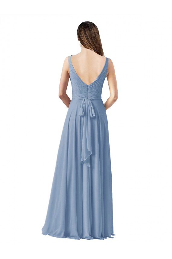 Chiffon Long V-Neck A-Line Wedding Party Dress Sudbury