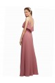 Chiffon V-Back Long Floor Length Spaghetti Straps A-Line Bridesmaid Dress Sudbury