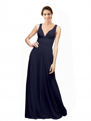 Chiffon Open Back Long V-Neck A-Line Wedding Guest Dress Sudbury