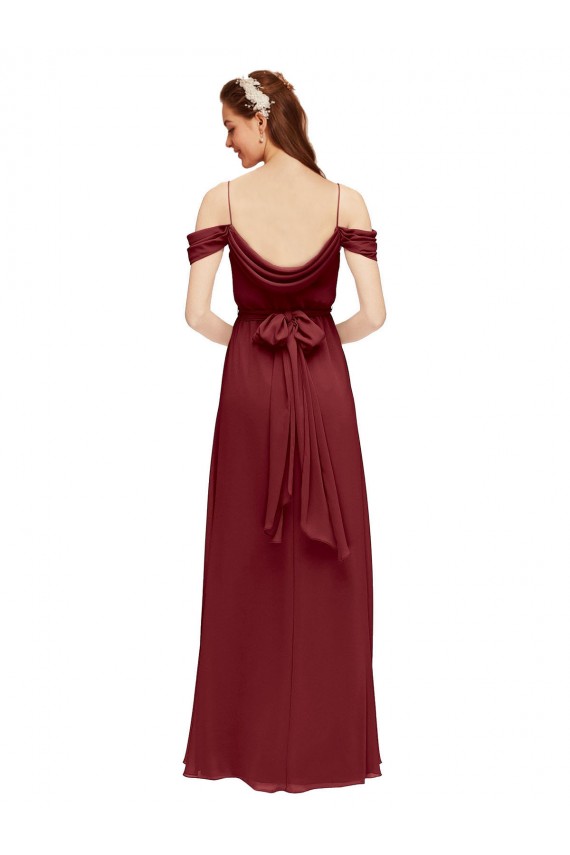 Soft Chiffon Long Off the Shoulder Sheath Formal Dress / Bridesmaid Dress Sudbury