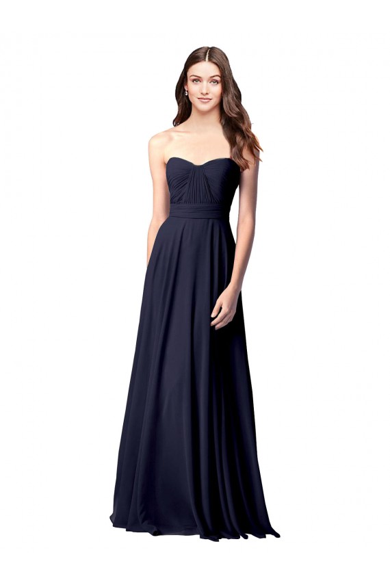 Soft Chiffon Open Back Long Sweetheart A-Line Evening Dress / Bridesmaid Dress Sudbury