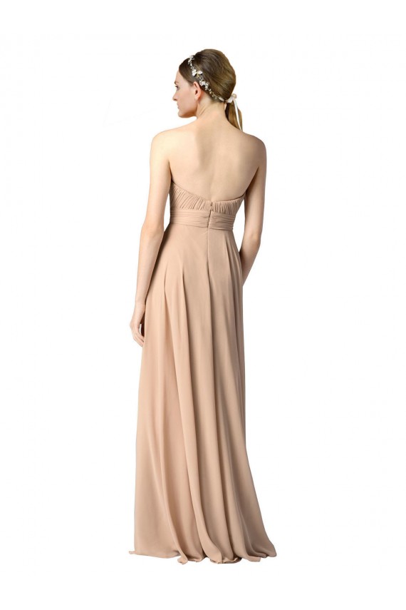 Soft Chiffon Open Back Long Sweetheart A-Line Evening Dress / Bridesmaid Dress Sudbury