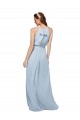Soft Chiffon Long High Neck Royal Blue A-Line Bridesmaid Dress Sudbury