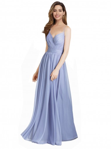 Chiffon & Lace Open Back Long Sweetheart A-Line Bridesmaid Dress / Evening Dress Sudbury