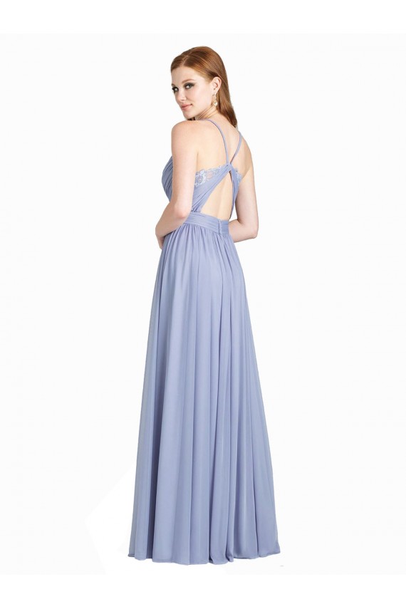 Chiffon & Lace Open Back Long Sweetheart A-Line Bridesmaid Dress / Evening Dress Sudbury