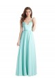 Soft Chiffon & Satin V-Back Long V-Neck A-Line Bridesmaid Dress Sudbury
