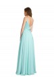 Soft Chiffon & Satin V-Back Long V-Neck A-Line Bridesmaid Dress Sudbury