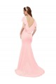 Soft Chiffon Low Back Long V-Neck Pink Mermaid Bridesmaid Dress Sudbury