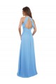 Chiffon Open Back Long Halter Neck Periwinkle A-Line Bridesmaid Dress / Evening Dress Sudbury