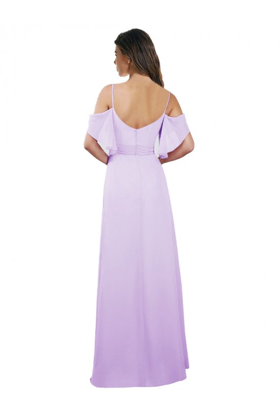 Soft Chiffon Long Off the Shoulder Lilac A-Line Formal Dress / Bridesmaid Dress Sudbury