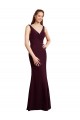 Soft Chiffon Low Back Long V-Neck Burgundy Gold Mermaid Bridesmaid Dress Sudbury