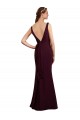 Soft Chiffon Low Back Long V-Neck Burgundy Gold Mermaid Bridesmaid Dress Sudbury