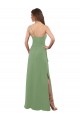 Soft Chiffon Long One Shoulder Seagrass A-Line Bridesmaid Dress Sudbury