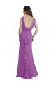 Soft Chiffon Low Back Long V-Neck Dahlia A-Line Bridesmaid Dress Sudbury